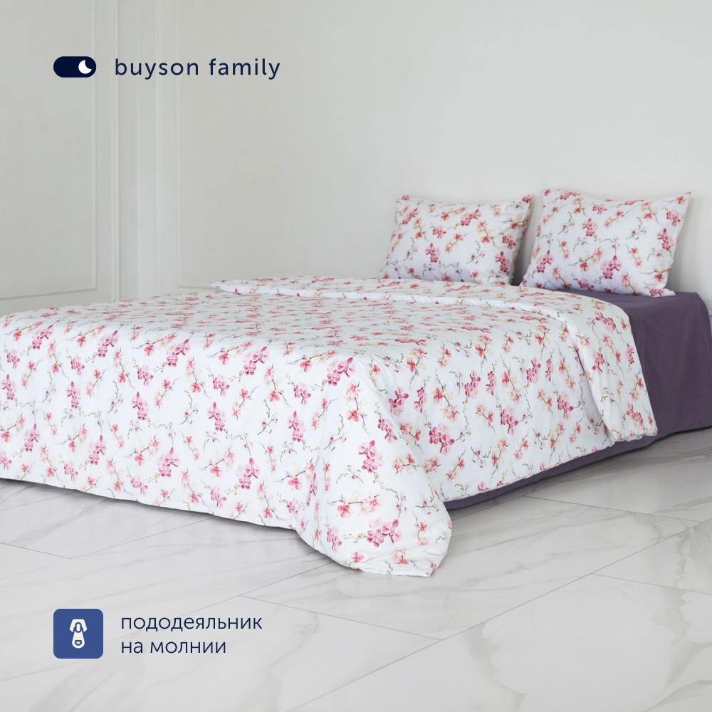 Комплект пододеяльник+2 наволочки buyson BuyFlora Flowers 200x220/50x70см - фото 5