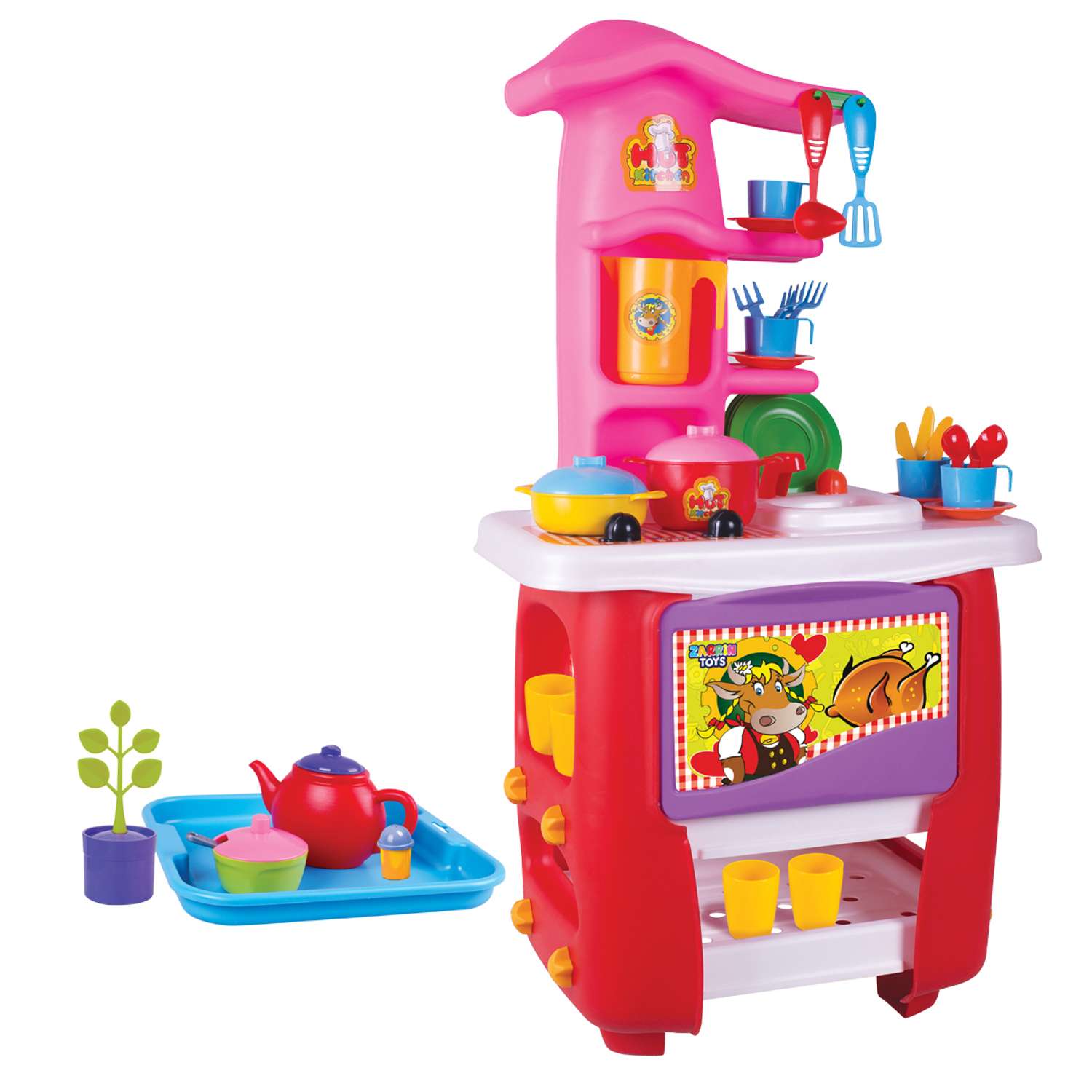 Кухня детская Zarrin Toys Hut Kitchen с набором 45 предметов - фото 1