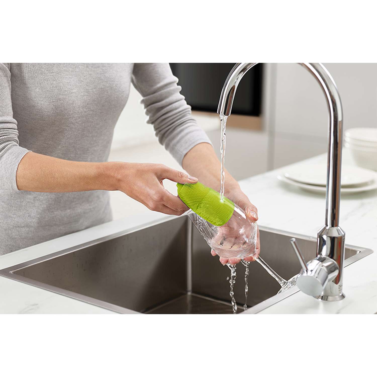 Набор щеток для мытья посуды Joseph Joseph CleanTech зеленый - фото 6