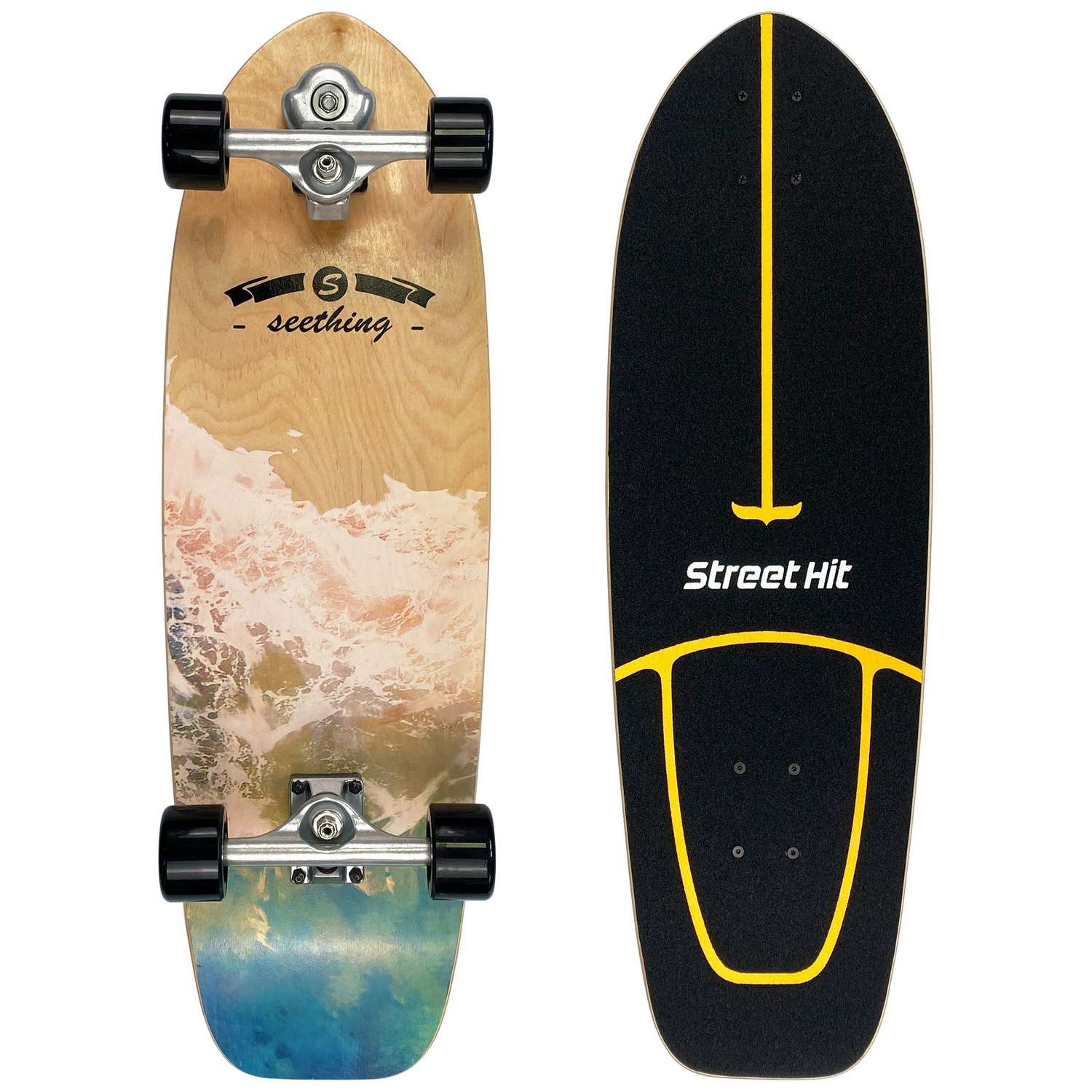 Скейтборд Street Hit деревянный SurfSkate SEETHING-1 - фото 2