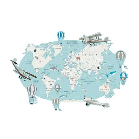 Наклейка интерьерная Woozzee Карта воздухоплавателей