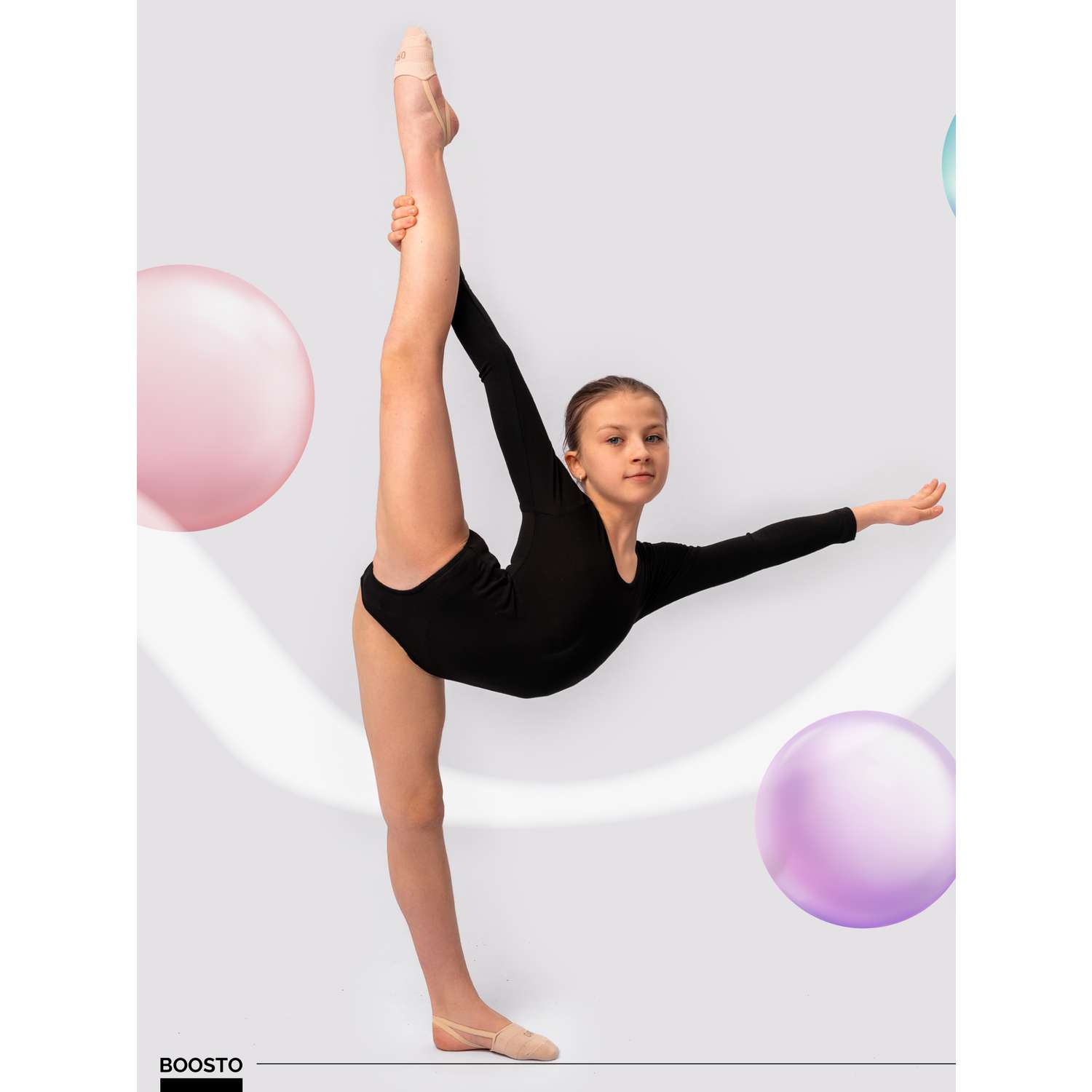 Купальник гимнастический Boosto цвет черный страна производства Узбекистан  581534/001 купить по цене 758 ₽ в интернет-магазине Детский мир