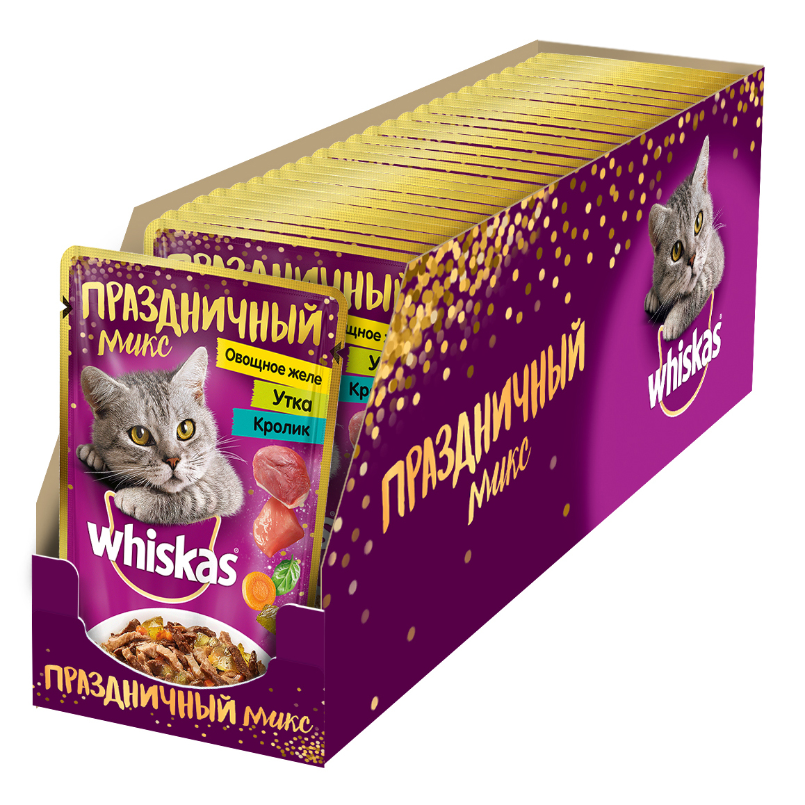 Корм влажный для кошек Whiskas 85г утка-кролик в овощном желе пауч - фото 7