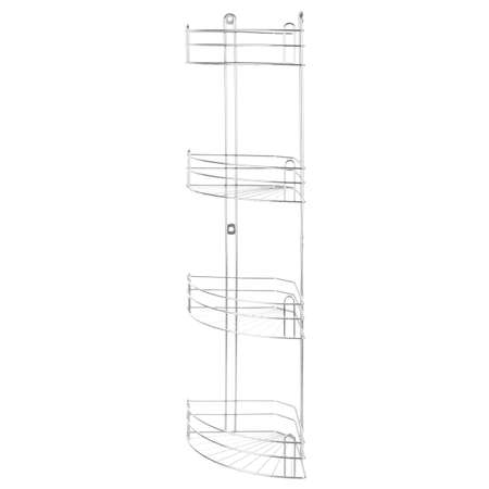 Полка для ванной угловая El Casa 4-х ярусная 28.6х18х85 см Серебристая радиальная глубокая