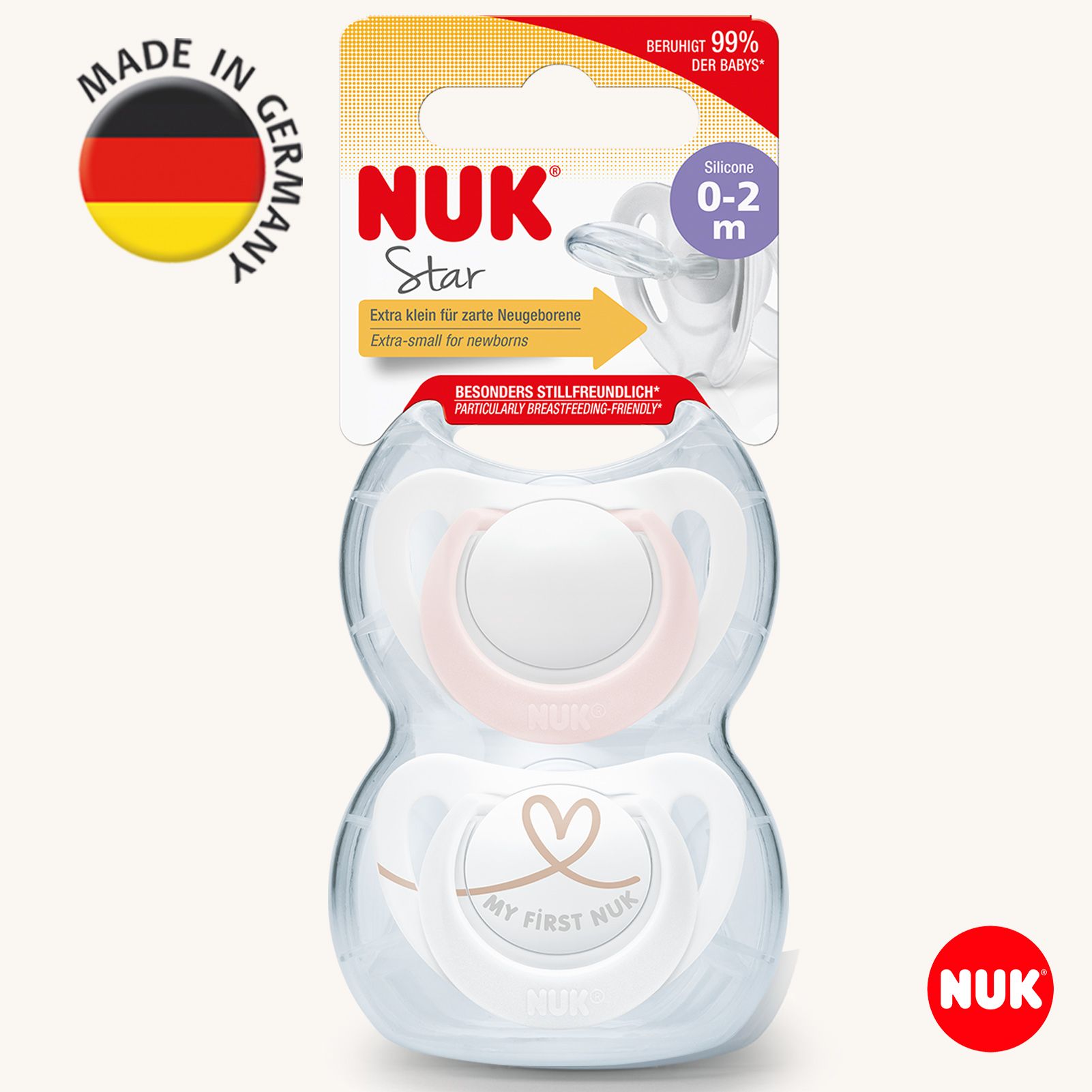 Соска пустышка ортодонтическая силикон Nuk NUK STAR - фото 1