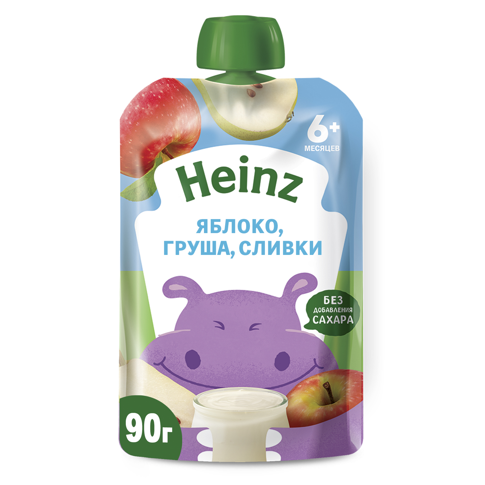 Пюре Heinz яблоко-груша-сливки 90г с 6месяцев - фото 1