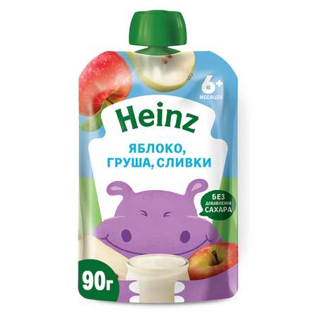 Пюре Heinz яблоко-груша-сливки 90г с 6месяцев