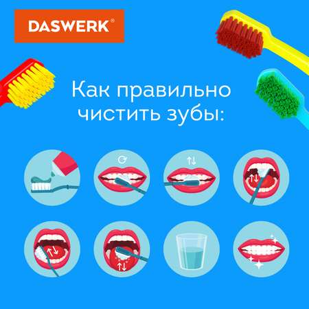 Зубная щетка DASWERK мягкая/средней жесткости для зубов набор 4 штуки