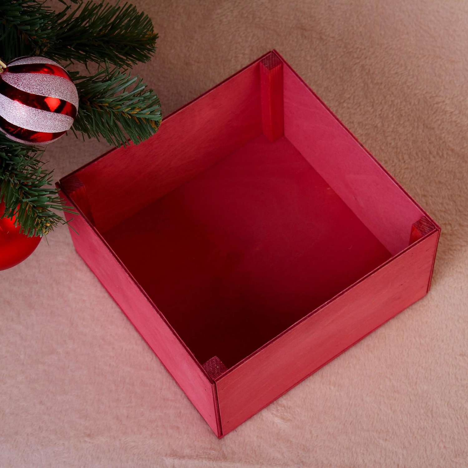 Коробка Sima-Land подарочная«Merry Christmas. c оленями» бордовая. 20×20×10 см - фото 3