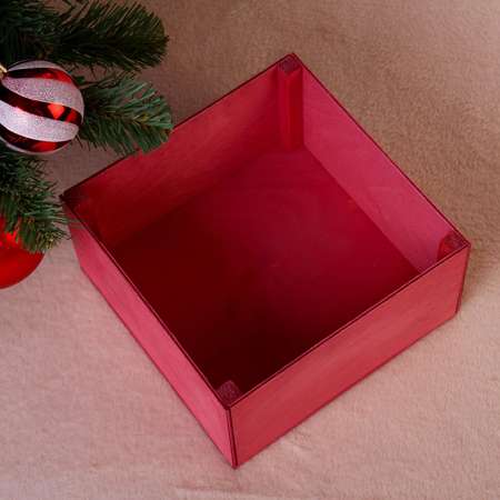 Коробка Sima-Land подарочная«Merry Christmas. c оленями» бордовая. 20×20×10 см