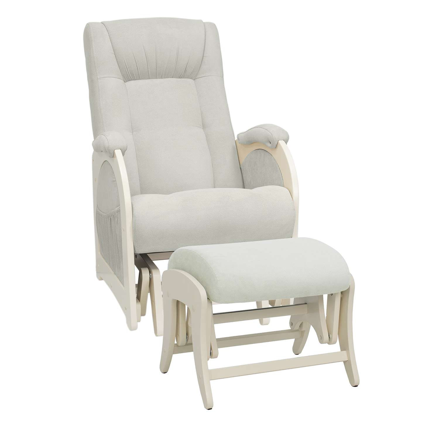 Кресло для кормления Milli с пуфом Joy Дуб шампань / ткань Verona Light Grey - фото 1