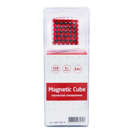 Головоломка магнитная Magnetic Cube красный неокуб 216 элементов