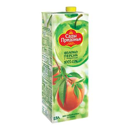 Сок Сады Придонья яблоко-персик с мякотью восстановленный 1.5л