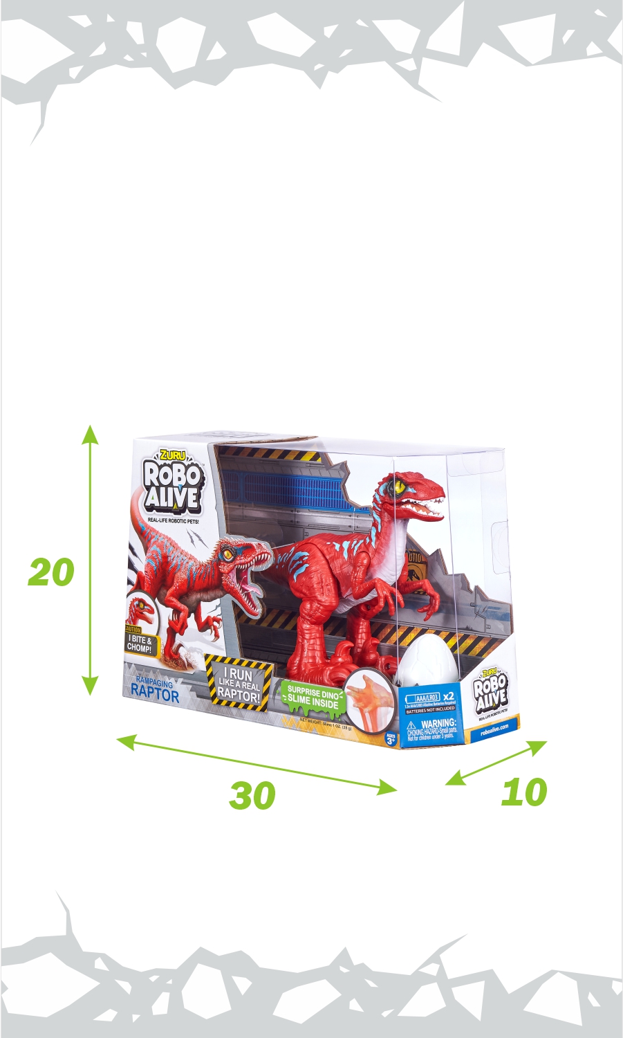 Игрушка ROBO ALIVE Zuru Raptor Зеленый 25289B - фото 3