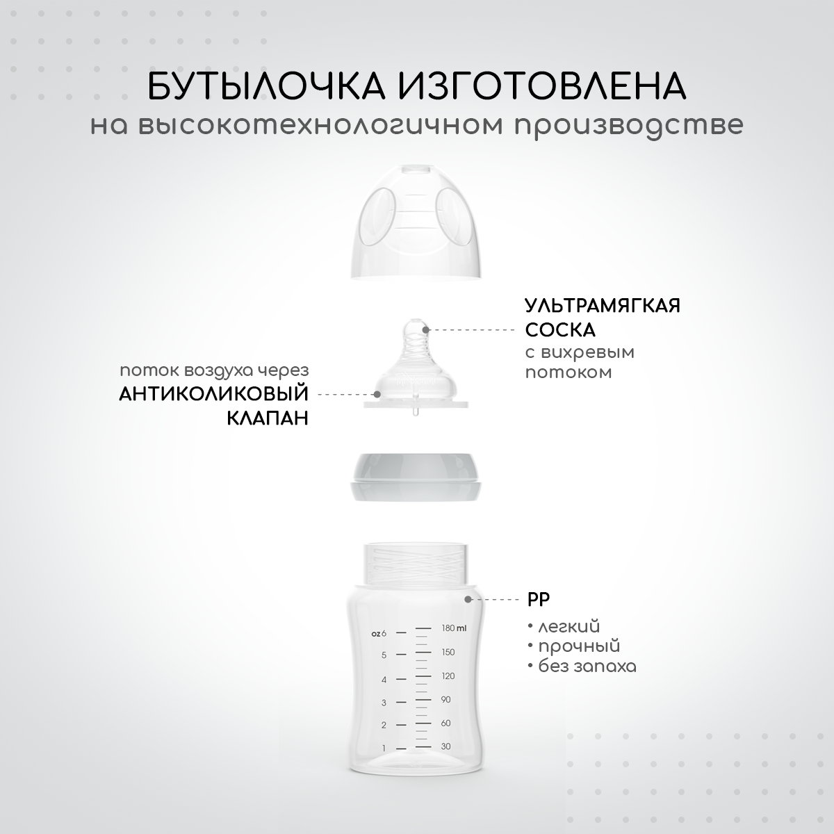 Бутылочка для кормления Miyoumi Cloud - 180 ml 2шт - фото 3