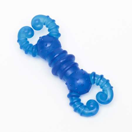 Игрушка Пижон жевательная «Краб» прозрачная TPR 12 см голубая