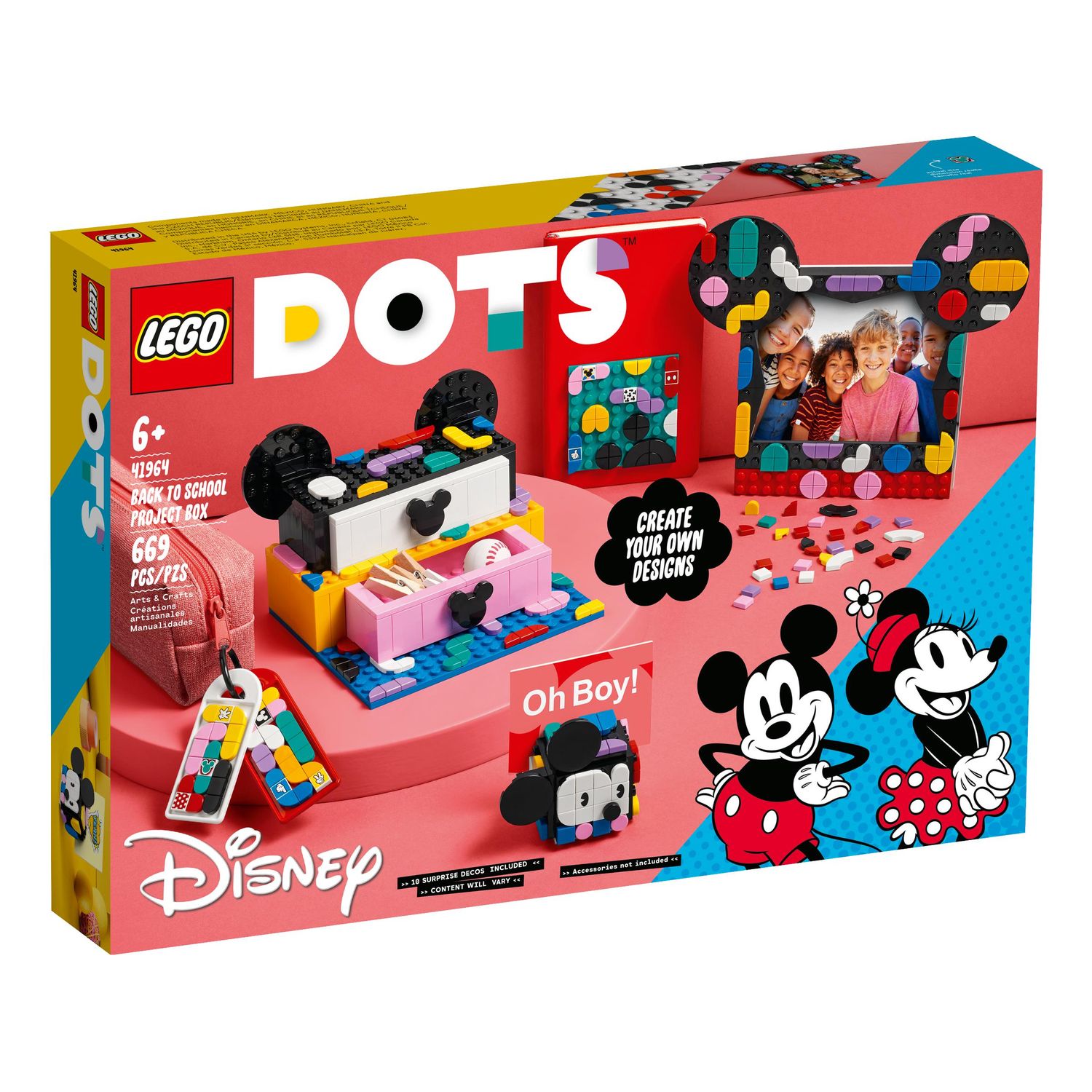 LEGO DOTS Mickey Mouse & Minnie Mouse Back-to-School Project Box 41964