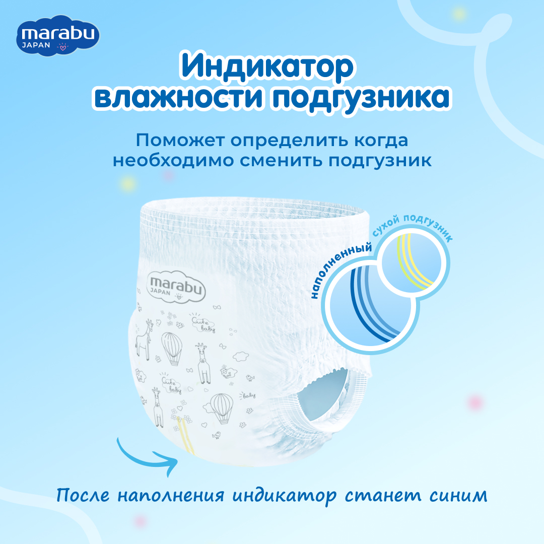 Трусики-подгузники MARABU 3 M 6-11 кг 46 шт купить по цене 959 ₽ в  интернет-магазине Детский мир