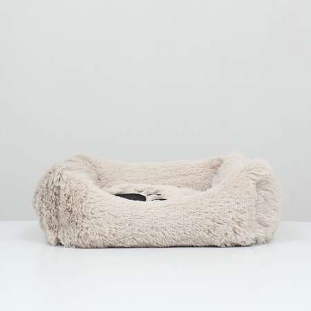 Лежак Пижон с подушкой мех сатин периотек 45х45х15 см бежевый