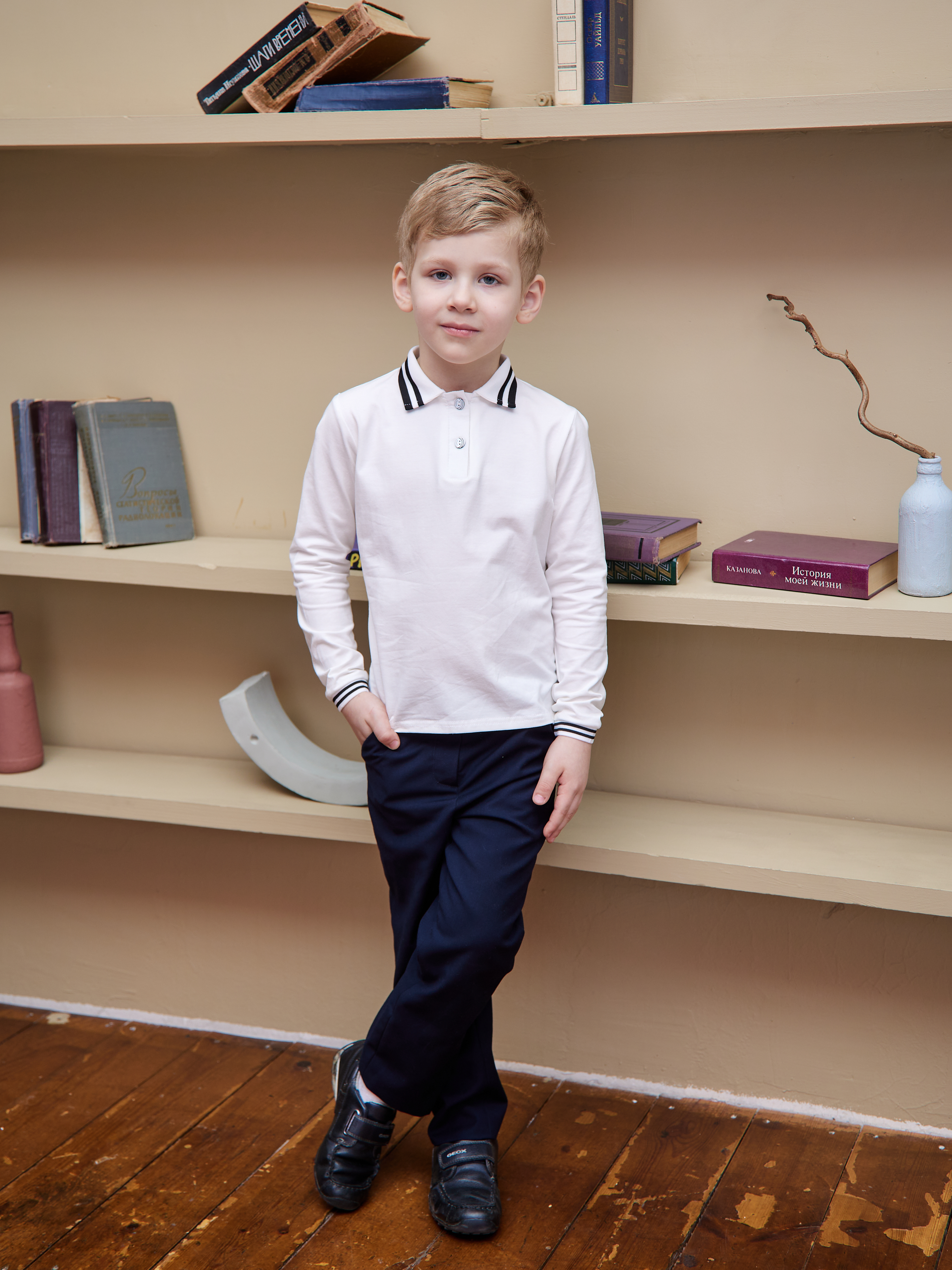 Рубашка Mil Art kids 1902201525POLO-BOY-WHITE - фото 2