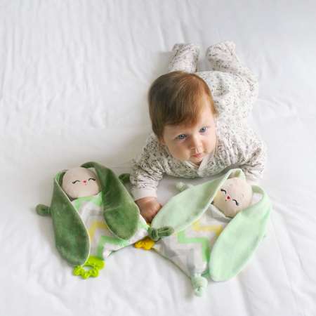 Игрушка-комфортер Мякиши с вишнёвыми косточками Зайка Оливка для новорожденных подарок