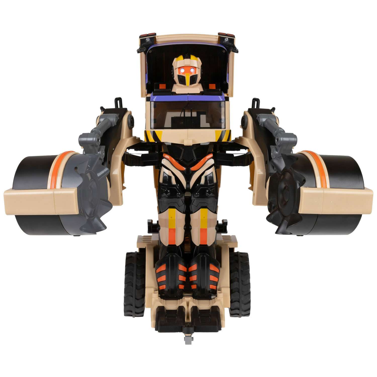 Трансформер 1TOY робот трансформируется в строительный каток со светом и звуком 47 см - фото 5