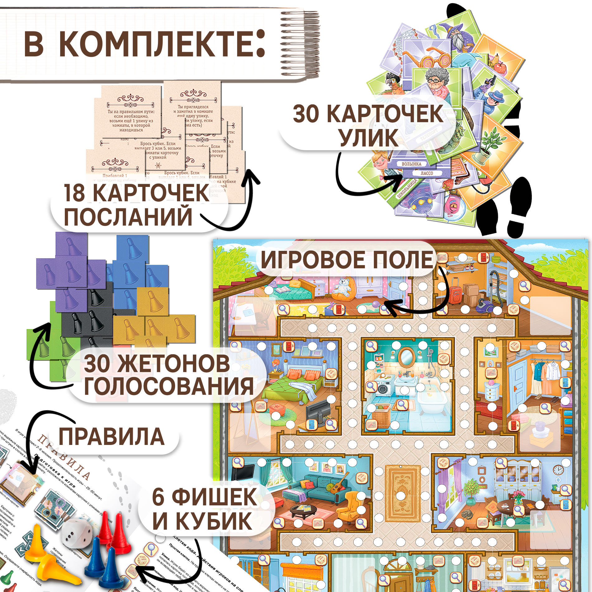 Настольная игра-приключение Дрофа-Медиа Детективная история 4408 - фото 5