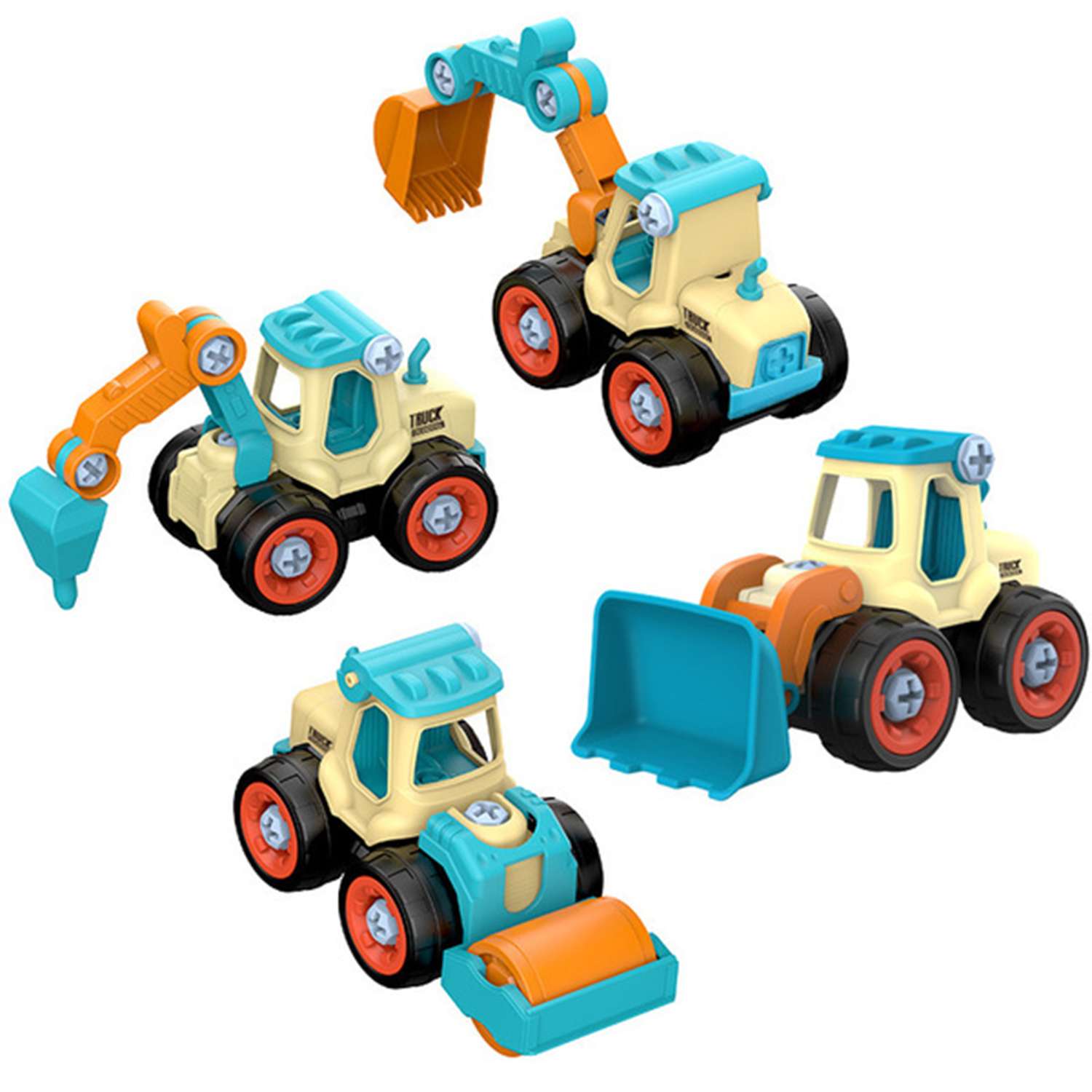 Детская игрушка конструктор SHARKTOYS скрутка набор строительной дорожной техники - фото 6