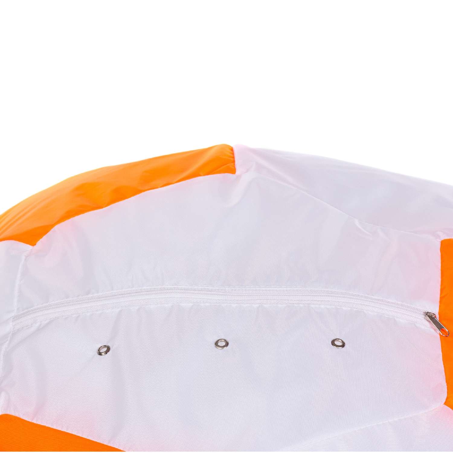 Кресло-мешок Пазитифчик Мяч 80х80см бело-оранжевый - фото 2