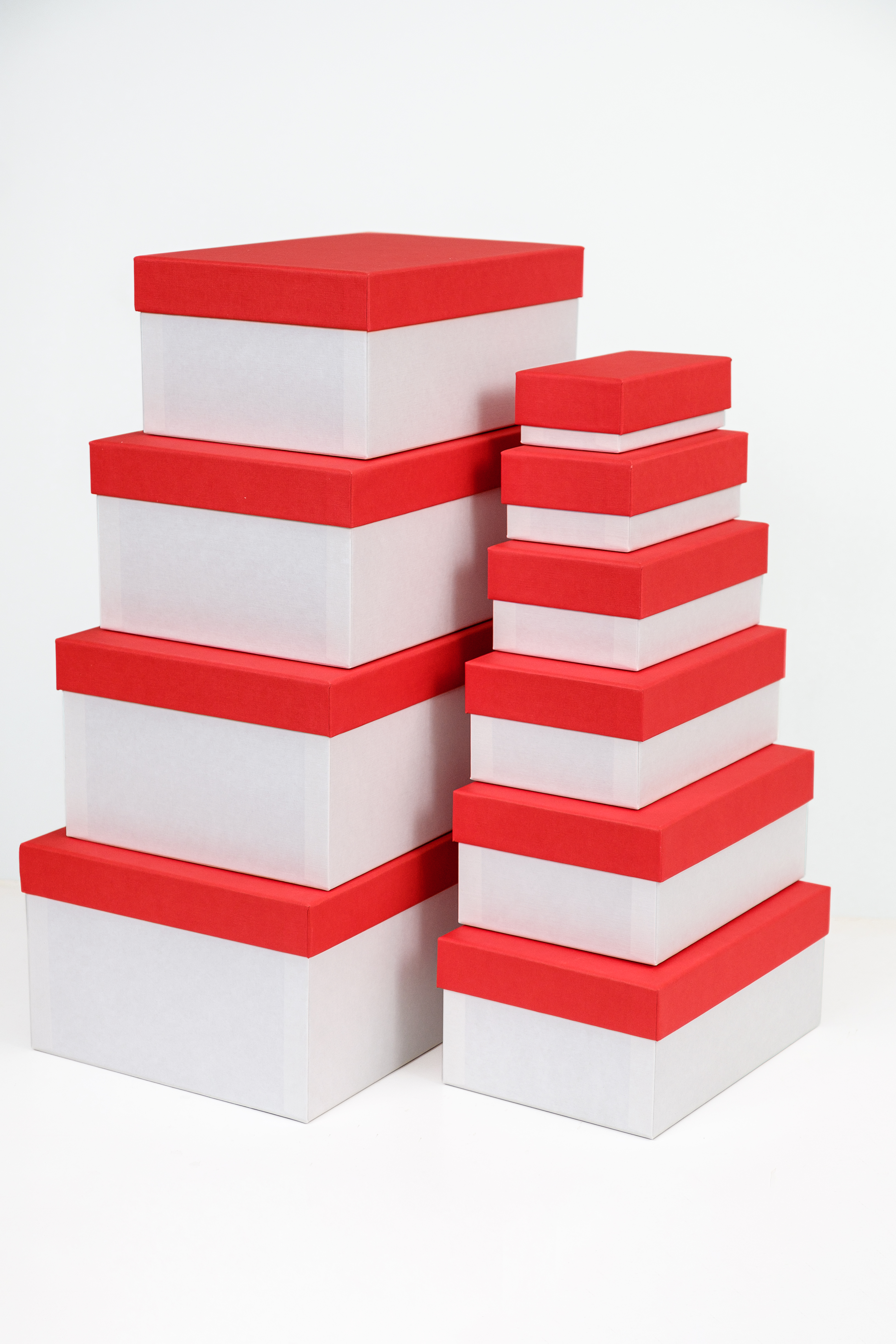 Набор подарочных коробок Cartonnage 10 в 1 Радуга красный белый - фото 2