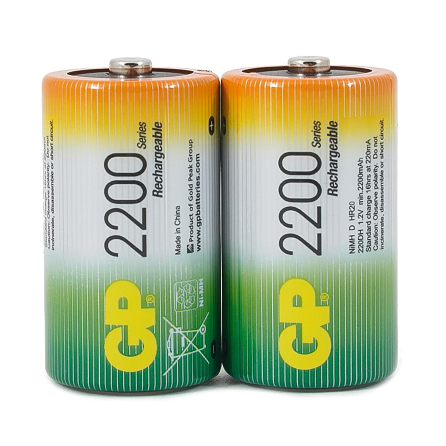 Аккумулятор GP D HR20 2200mAh 2шт GP 220DH-2CR2 - фото 5