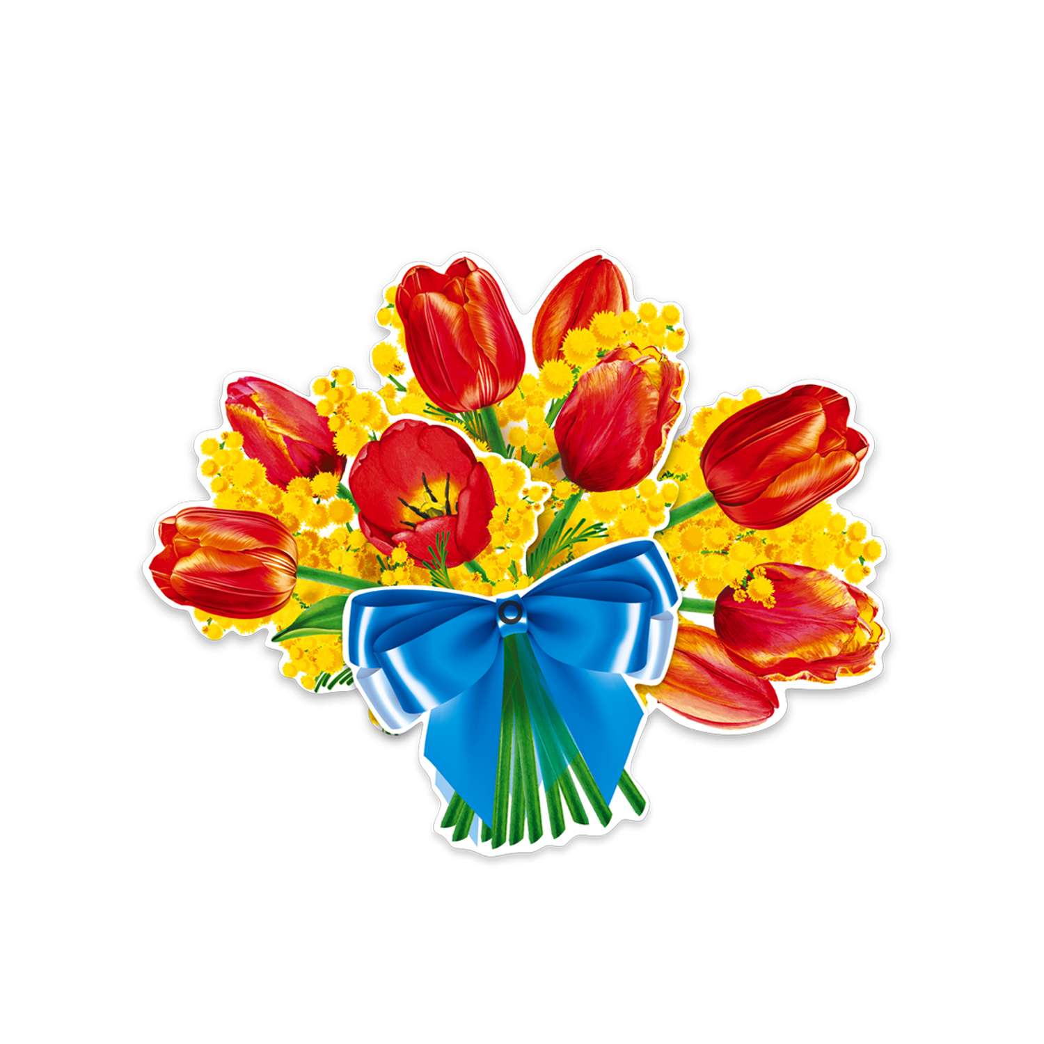 Плакат движ-декор Мир поздравлений на 8 марта украшение для интерьера в школу тюльпаны - фото 1