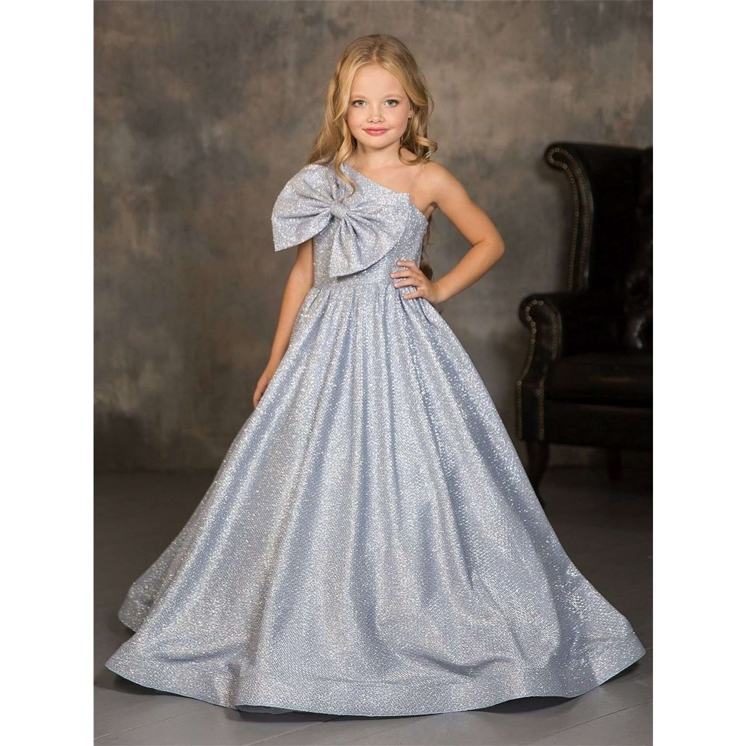 Платье Aliciia LUX001-B/Синий-серебро - фото 1