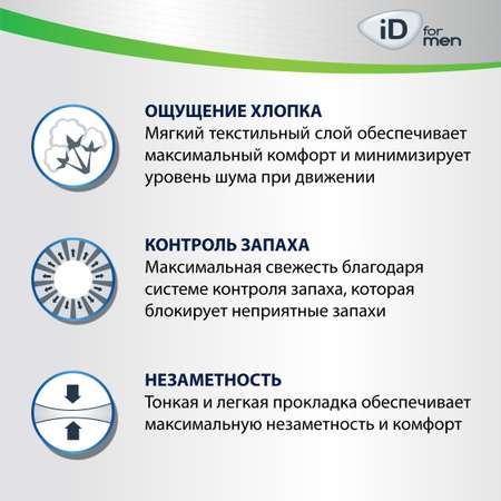 Урологические прокладки iD for men Level 1 10штХ2