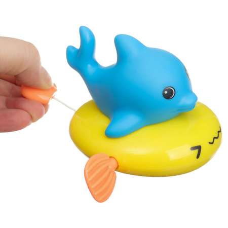 Заводная игрушка для ванны Крошка Я с брызгалкой «Дельфин»