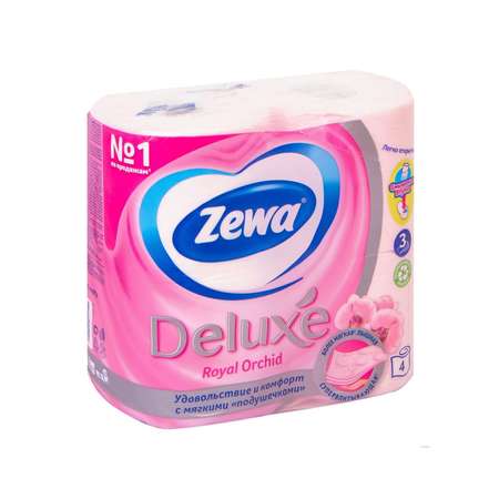 Туалетная бумага ZEWA Delux 3-х слойная Орхидея 4шт