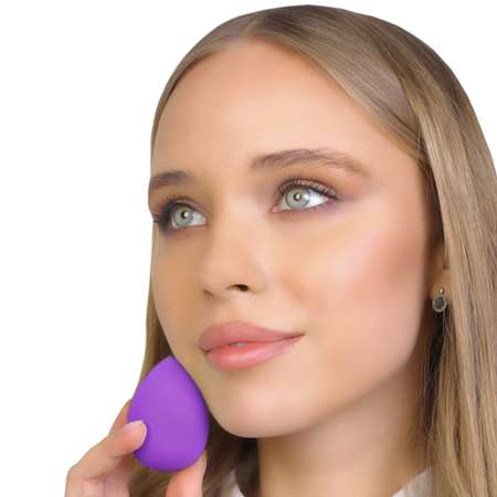 Спонж для макияжа Beauty4Life в футляре фиолетовый