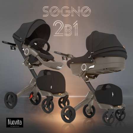 Коляска 2в1 Nuovita Sogno Черная