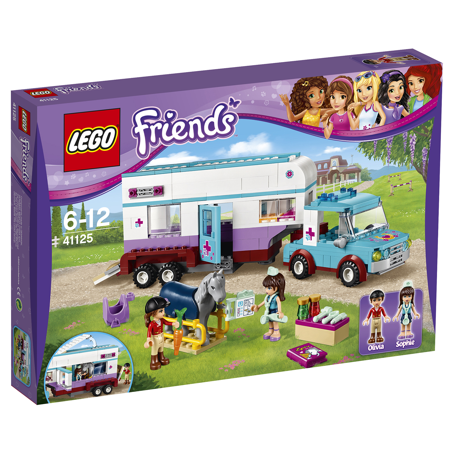 Конструктор LEGO Friends Ветеринарная машина для лошадок (41125) купить по  цене 2999 ₽ в интернет-магазине Детский мир