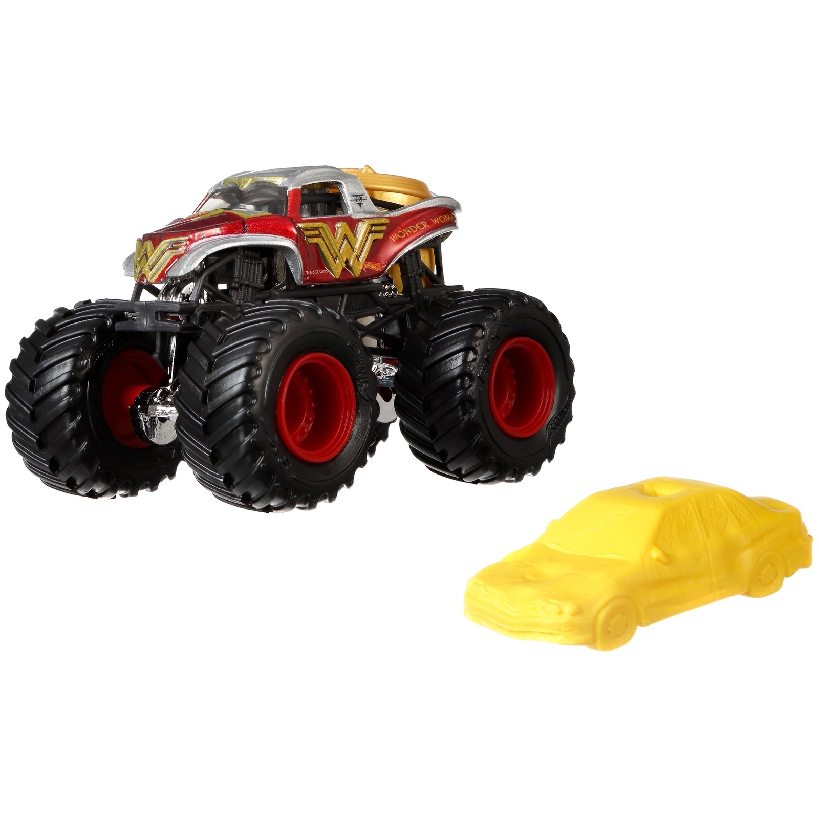 Машина Hot Wheels Monster Jam 1:64 Чудо-женщина FLW81 купить по цене 88 ₽ в  интернет-магазине Детский мир