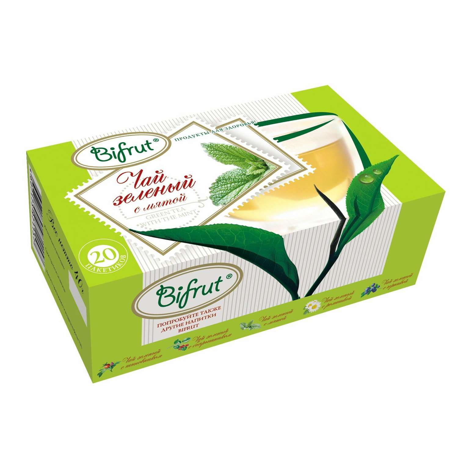 Чай Bifrut зеленый с мятой 30г - фото 1