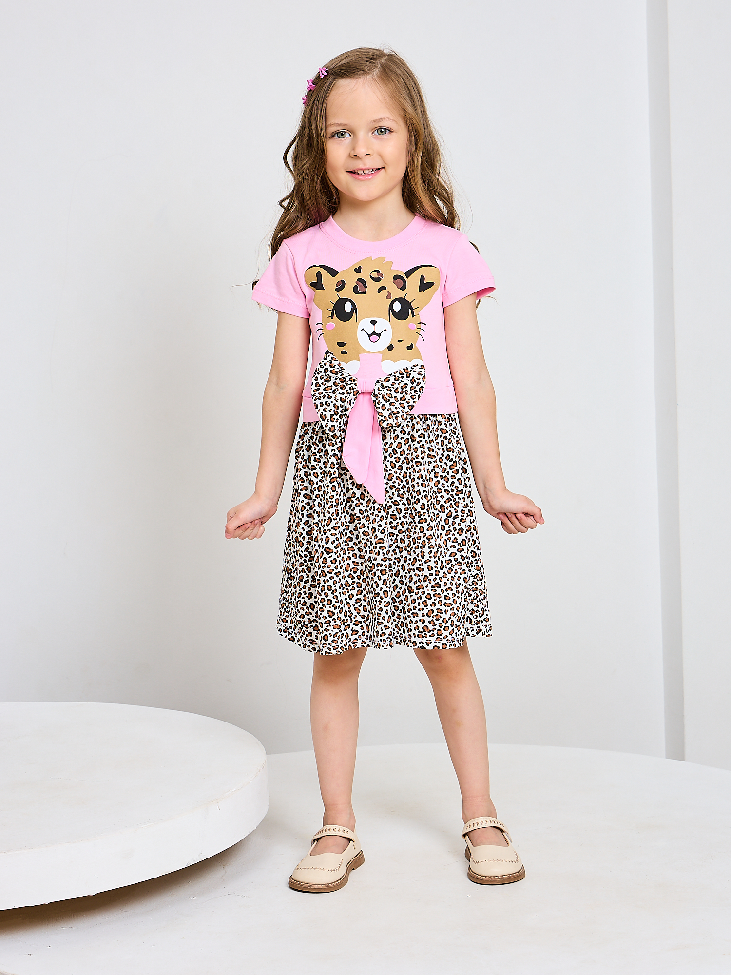 Платье Mil Art kids 1902201546DRESS-LEOPARD-PINK - фото 2