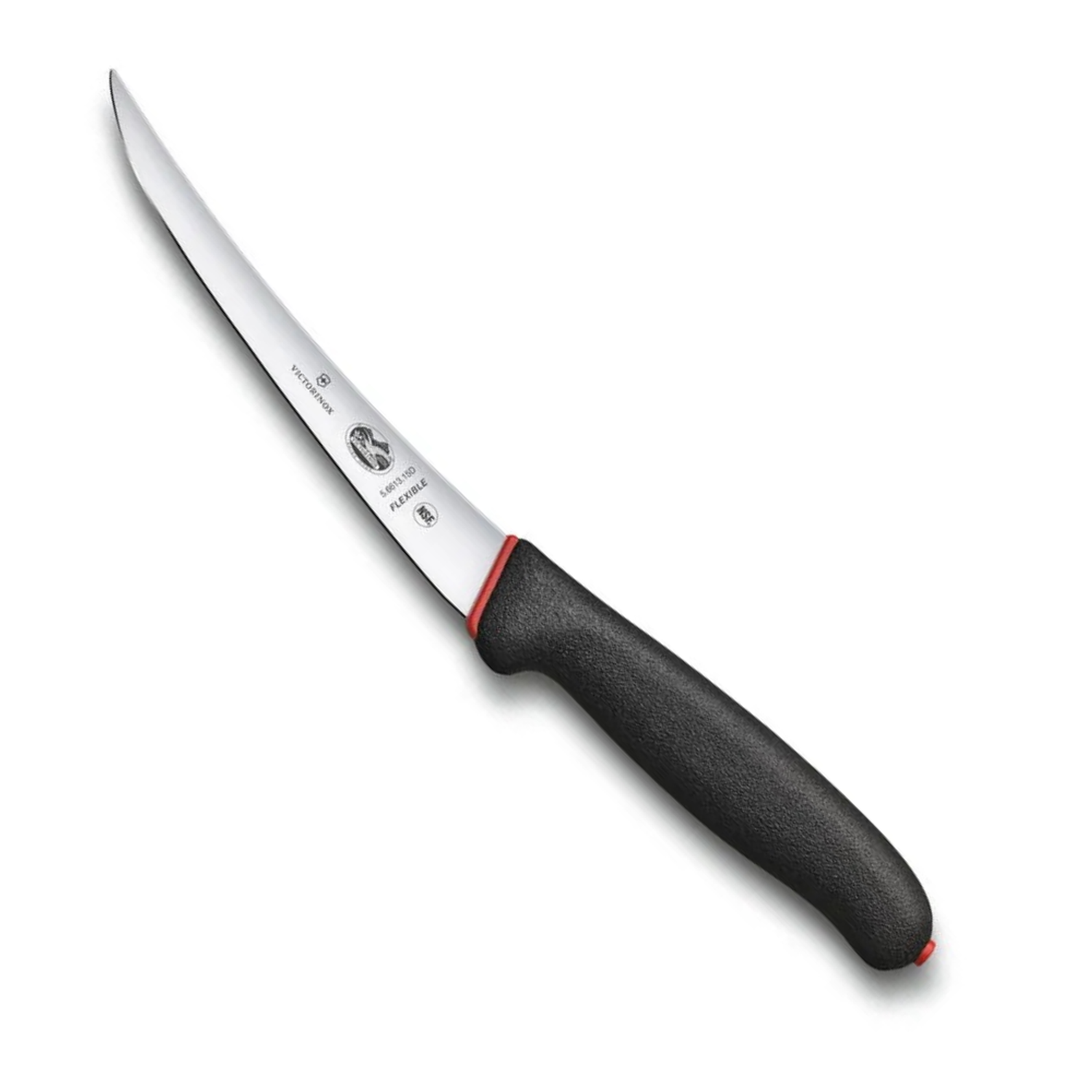 Нож кухонный Victorinox Fibrox 5.6663.15D стальной разделочный лезвие 150 мм прямая заточка черный - фото 1