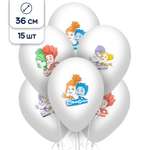 Воздушные шары BELBAL латексные Фиксики Комиксы белые набор 15 шт