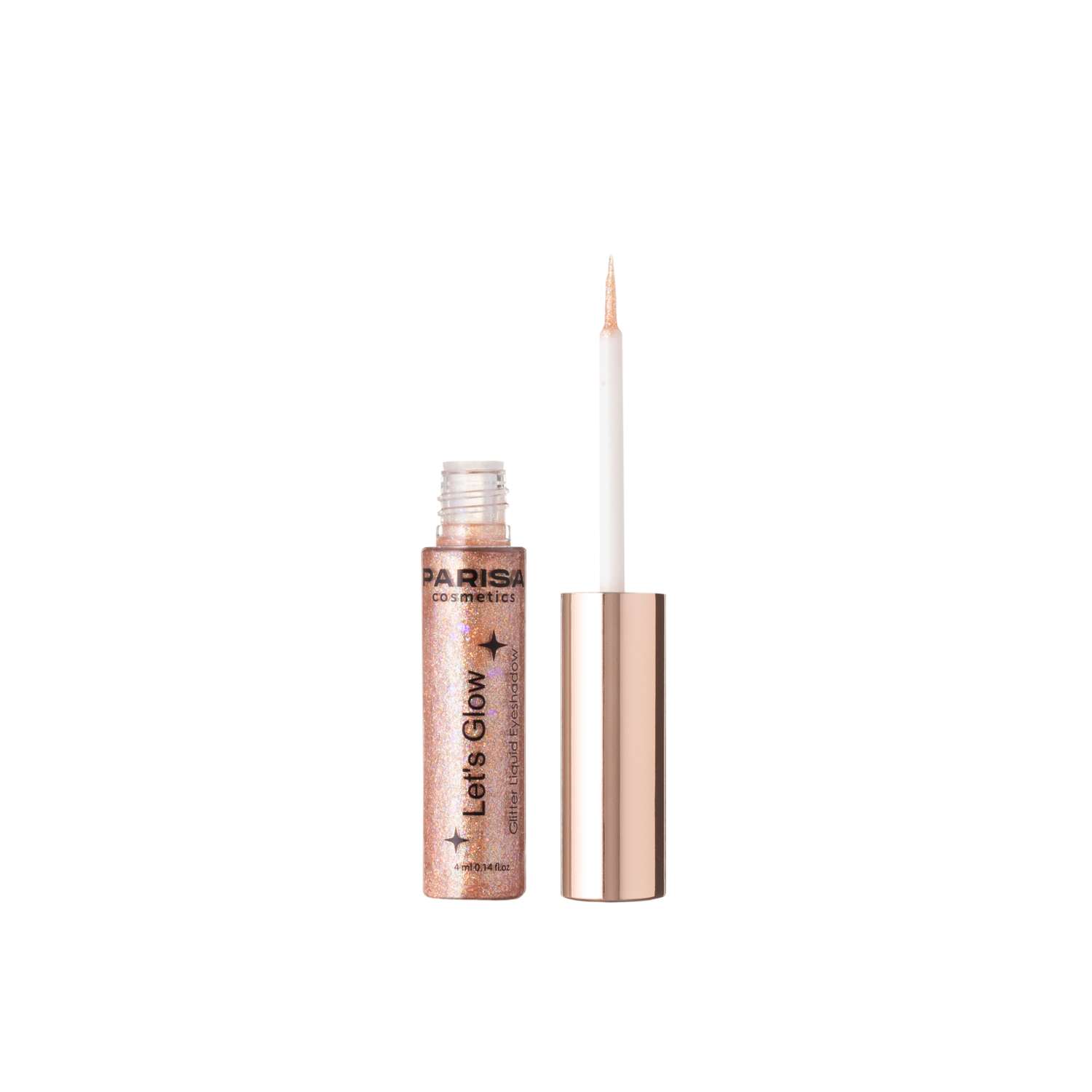 Тени жидкие для век с глиттером Parisa Cosmetics Lets Glow тон 05 bronze EL-101 - фото 1