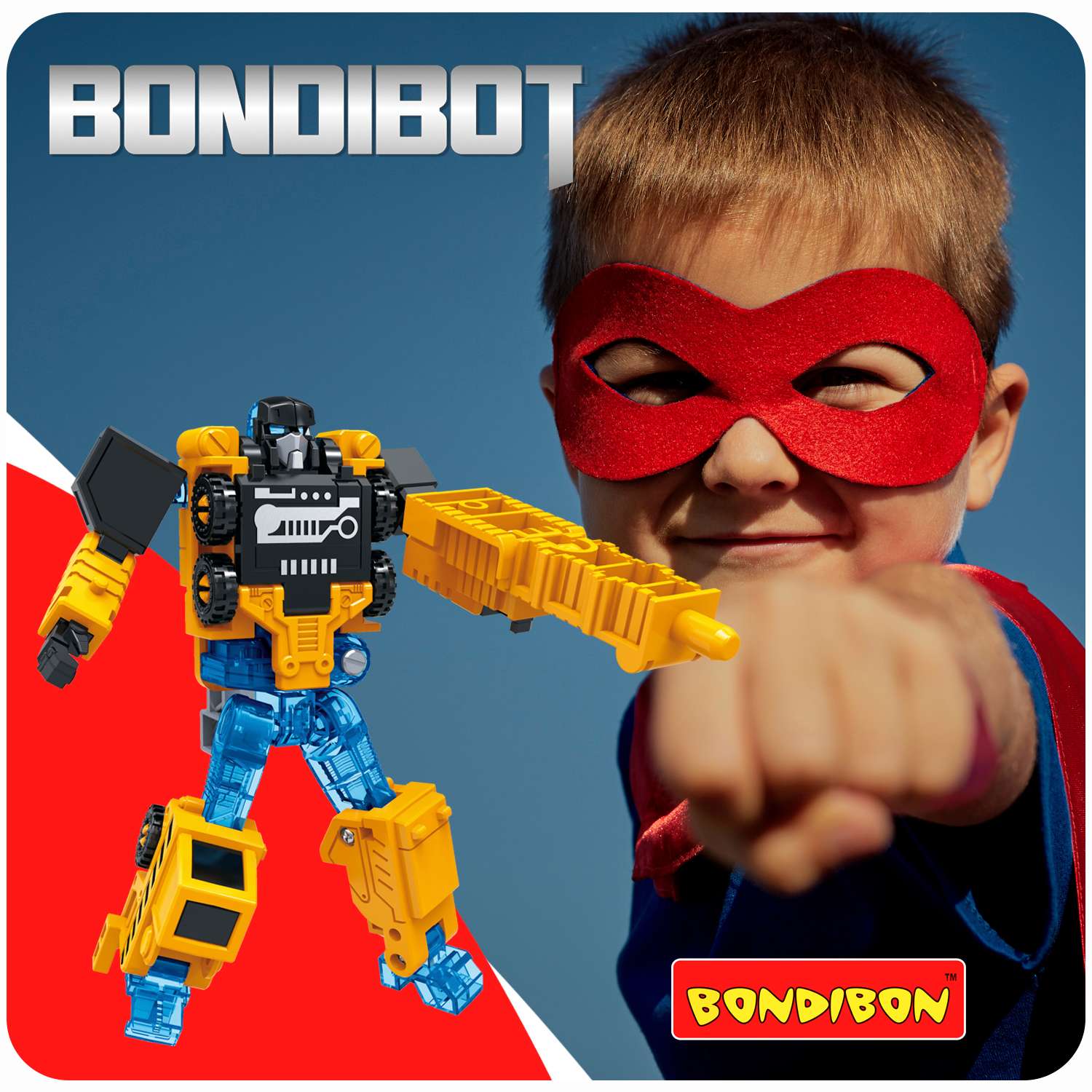 Трансформер BONDIBON BONDIBOT 2в1 робот- автокран жёлтого цвета - фото 11