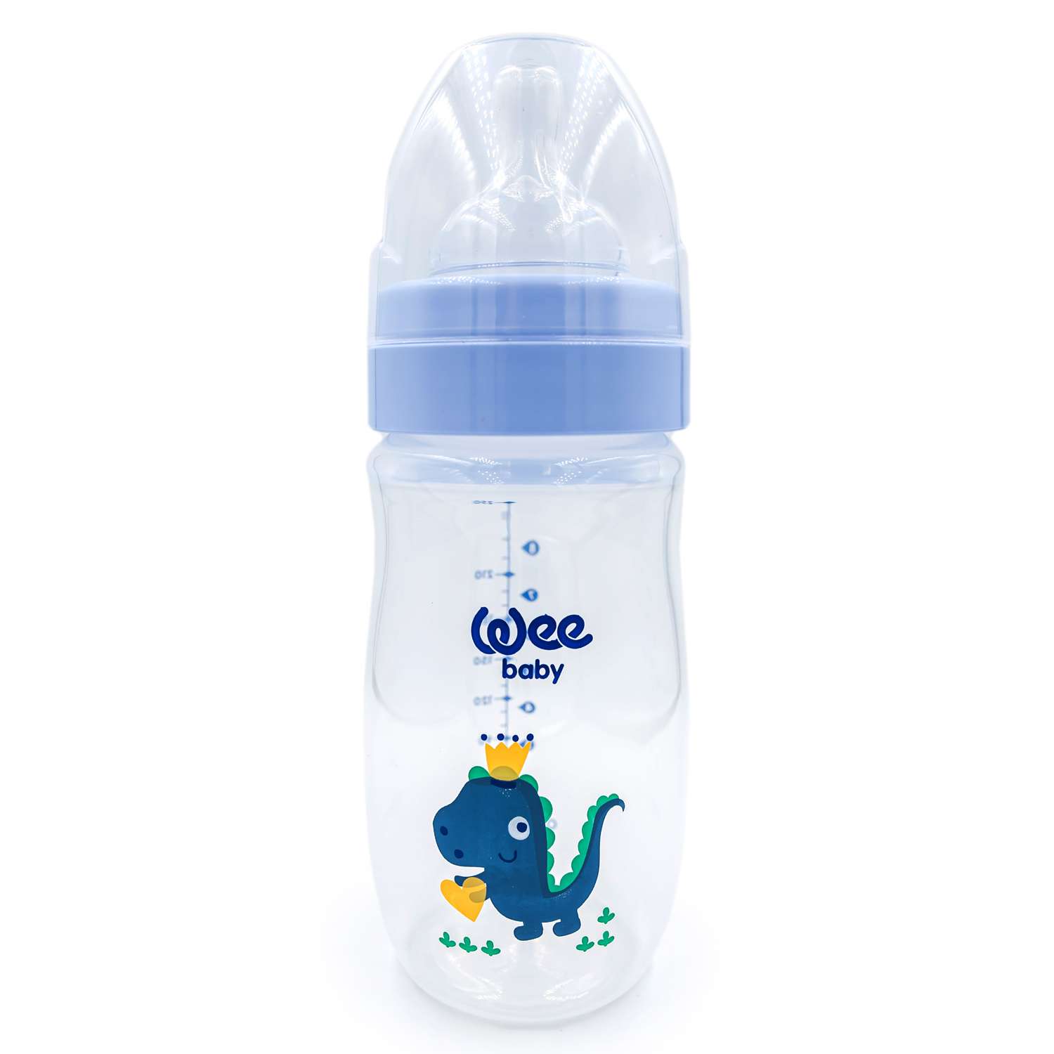 Бутылочка WeeBaby Classic Plus Синий динозавр с широким горлышком 250мл 136 - фото 1
