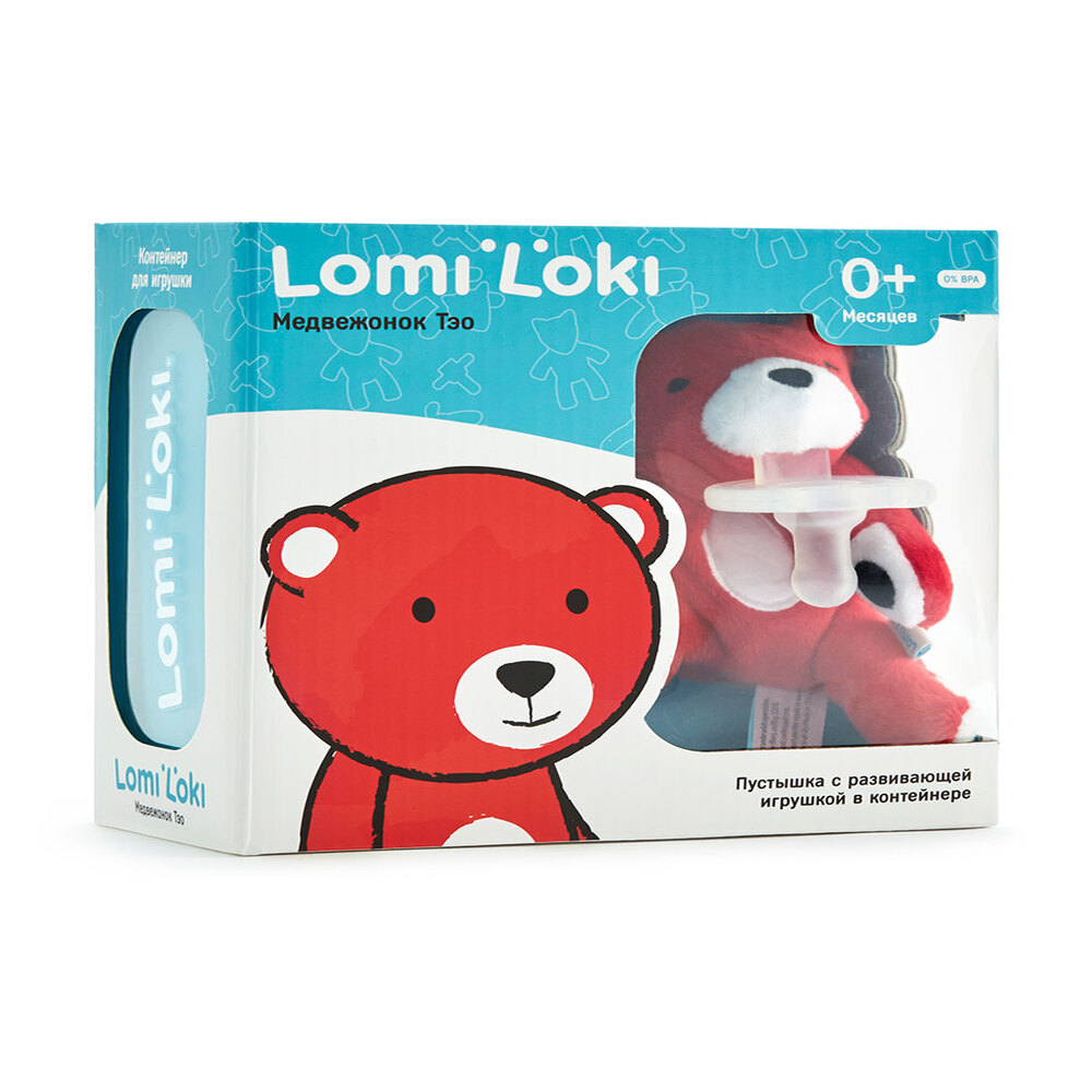 Соска-пустышка LomiLoki с развивающей игрушкой Медвежонок Тэо - фото 1