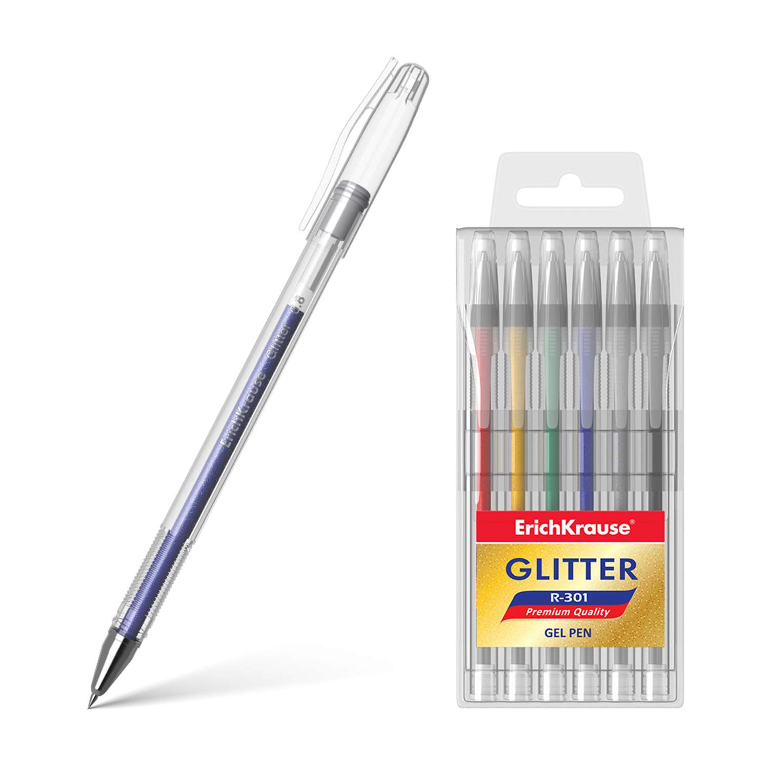 Ручка гелевая ErichKrause R-301 Glitter - фото 1