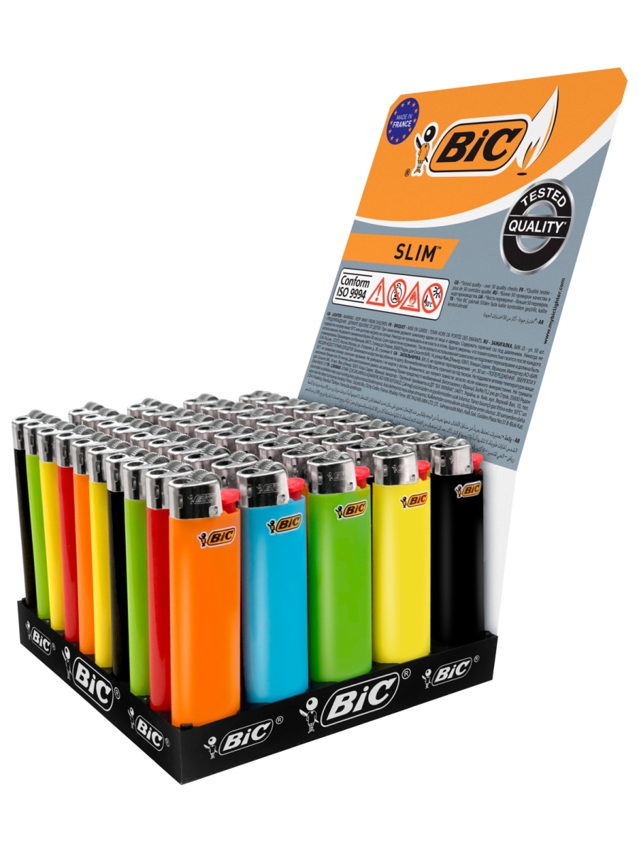 Зажигалка BIC Standard набор 50 штук купить по цене 2079 ₽ в  интернет-магазине Детский мир